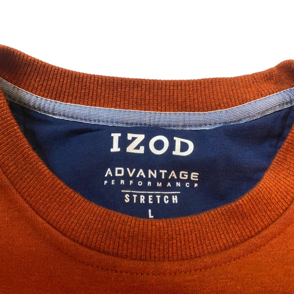 IZOD Sweatshirt Mens Large Rust Advantage Performance Stretch Golf Everyday - Picture 4 of 6